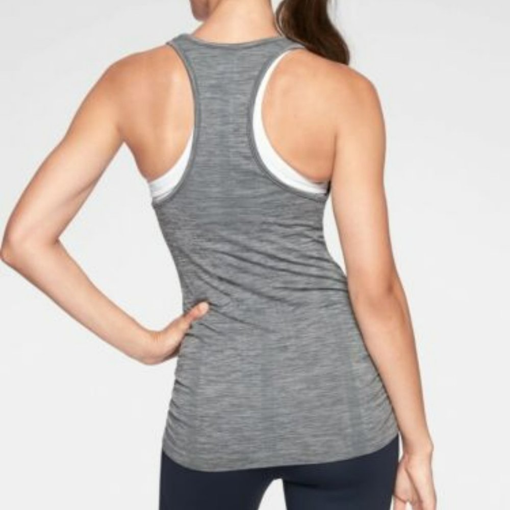 Athleta Speedlight Heather Tank Size M Racerback Ruched - Picture 8 of 8